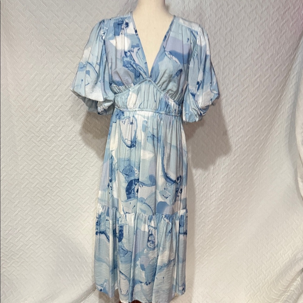 Jessica Simpson Sky Blue Floral Midi Dress